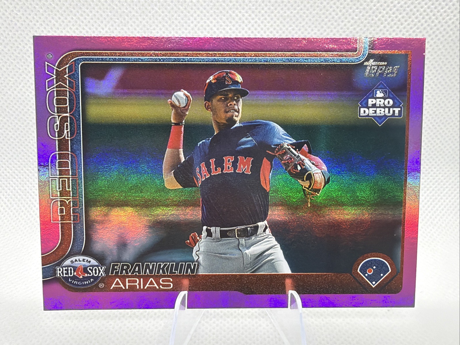 2025 Topps Pro Debut - Franklin Arias #PD-138 Fuchsia Foil #6/199 (RC) Red Sox