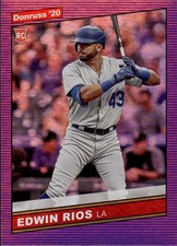 2020 Donruss Holo Purple #249 Edwin Rios Los Angeles Dodgers Rookie