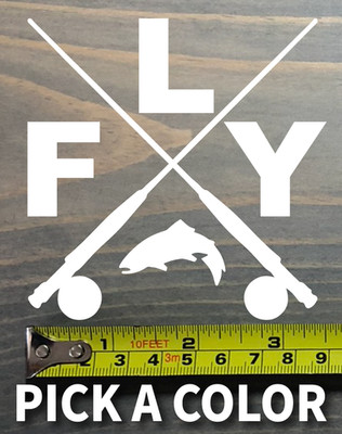 Fly Fishing Sticker Decal 3.5'' Yeti Trout Mountains Musky Abel Ross Reels Hatch