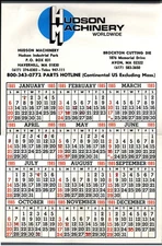 Hudson Machinery Haverhill Brockton Cutting Die Avon MA Calendar 1985