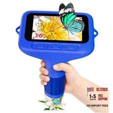 Digital Microscope for Kids, 3" Screen 1000X Handheld Microscope HD 3"-Blue