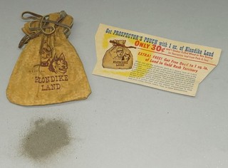 ORIGINAL 1950S QUAKER CEREAL PREMIUM KLONDIKE LAND PROSPECTOR'S POUCH