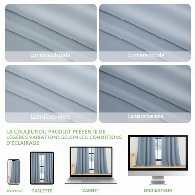 Rideau Occultant Court Rideaux Opaque pour Cuisine 140x160cm - Photo 1/3