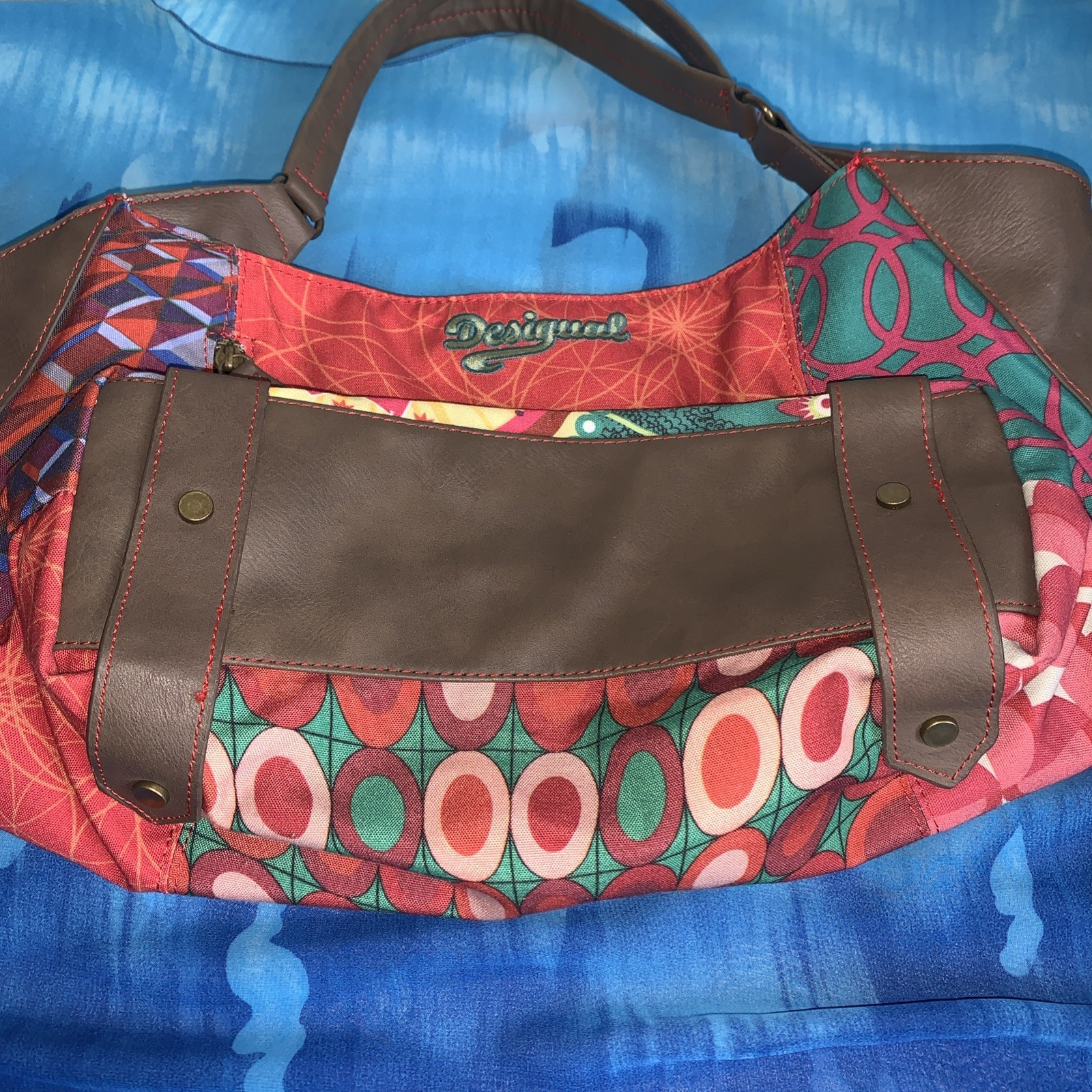 Desigual Purse Hand Bag Patchwork Embroidery Colo… - image 5