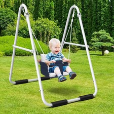 Hapfan Toddler Swing with Stand, Heavy Duty Baby Indoor Outdoor Swing Set wit...