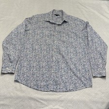 Alfani Slim Fit Men  s Long Sleeve Button-Up M Paisley Blue and Purple