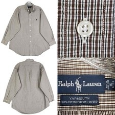 Polo Ralph Lauren Shirt Oxford Mens Size XL 16 Brown Fall Plaid Button Down LS