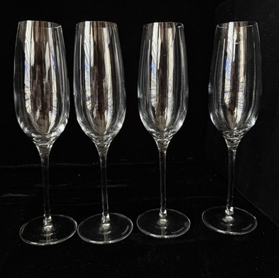 Tiffany & Co Crystal Glass Champagne Flutes - Italy