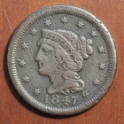 Photo of a 1847-P Large Cent from an eBay listing that sold on Jul 19, 2026