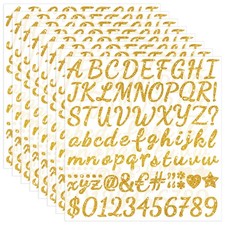 Gold Letter Stickers 664 PCS Glitter Alphabet Number Stickers 1 Inch Vinyl