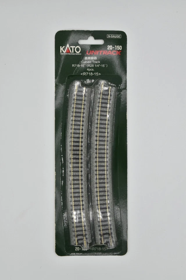 Kato Unitrack 20-150 Curve Track 28 1/4" Radius R718-15 4pc N Scale Model Trains - Image 4 of 4