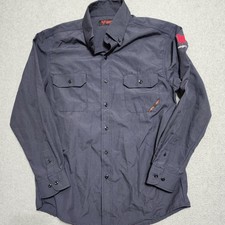 DRIFIRE Shirt Men Large Blue Flame Resistant FR NFPA 2112 CAT 2 Long Sleeve Work