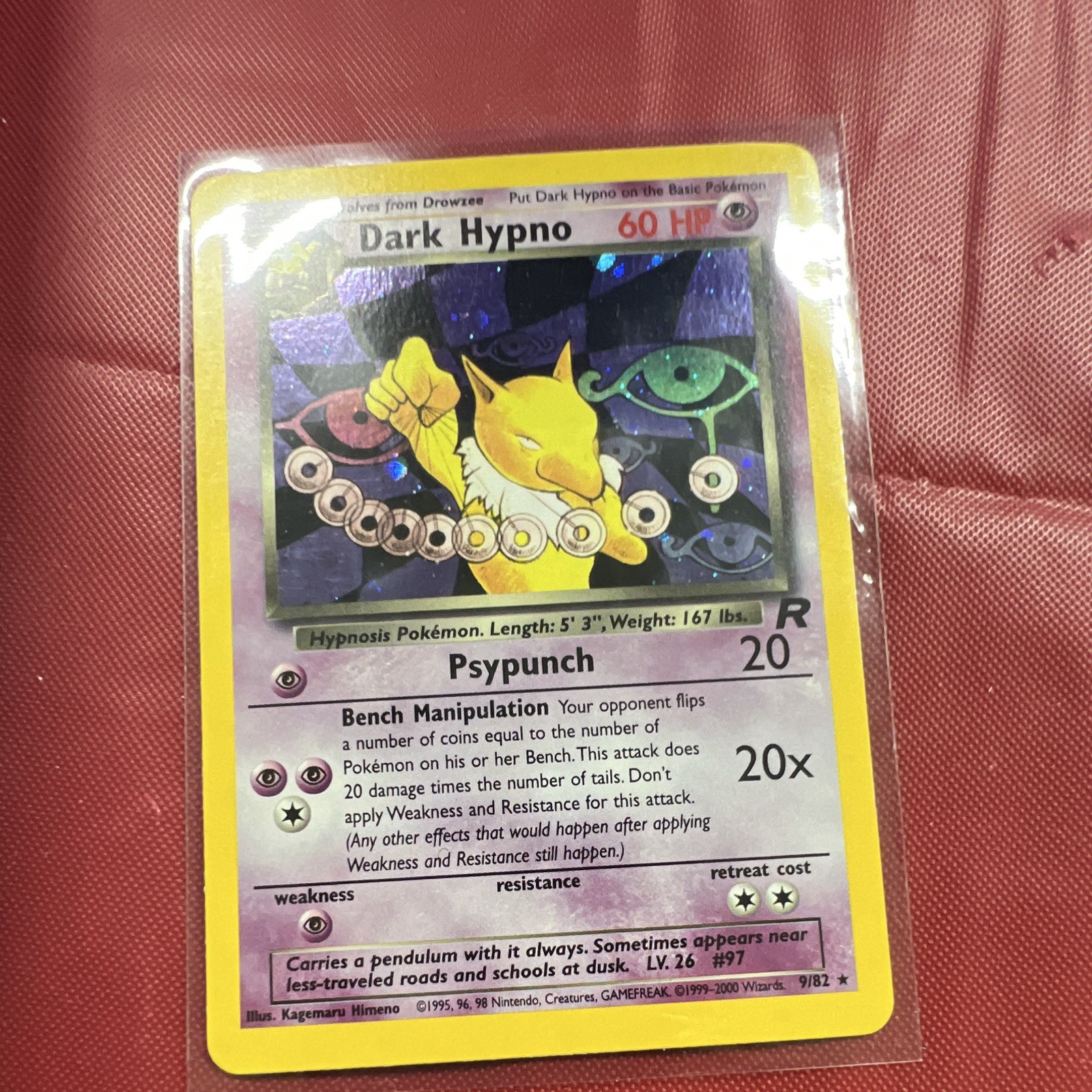 Wizards of the Coast Team Rocket Dark Hypno 9/82 Holo Rare English 2000 60HP