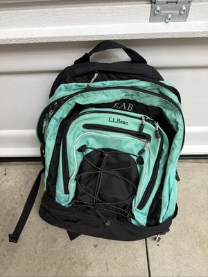 LL Bean Turbo Transit Pack. High School College. Mint Green Silver Monogramed