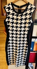 Nice! Calvin Klein Women's Black and White Sweater Dress Size Sm