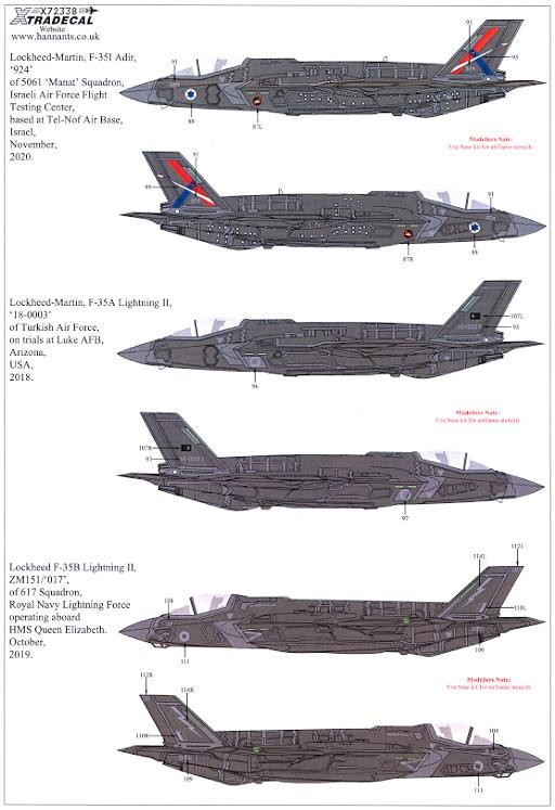 Xtra Decals 1/72 LOCKHEED MARTIN F-35A/B LIGHTNING II Worldwide
