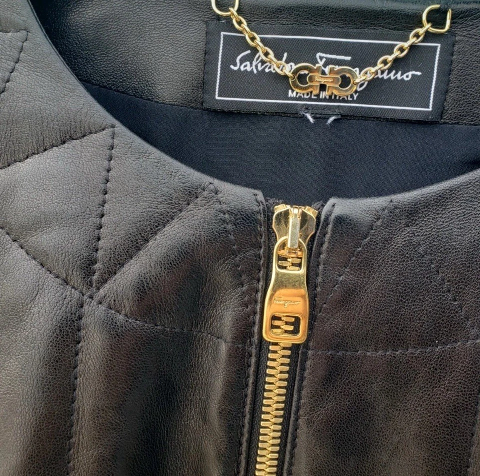 salvatore ferragamo Mujer Chaqueta Cuero XS Foto 3 de 4