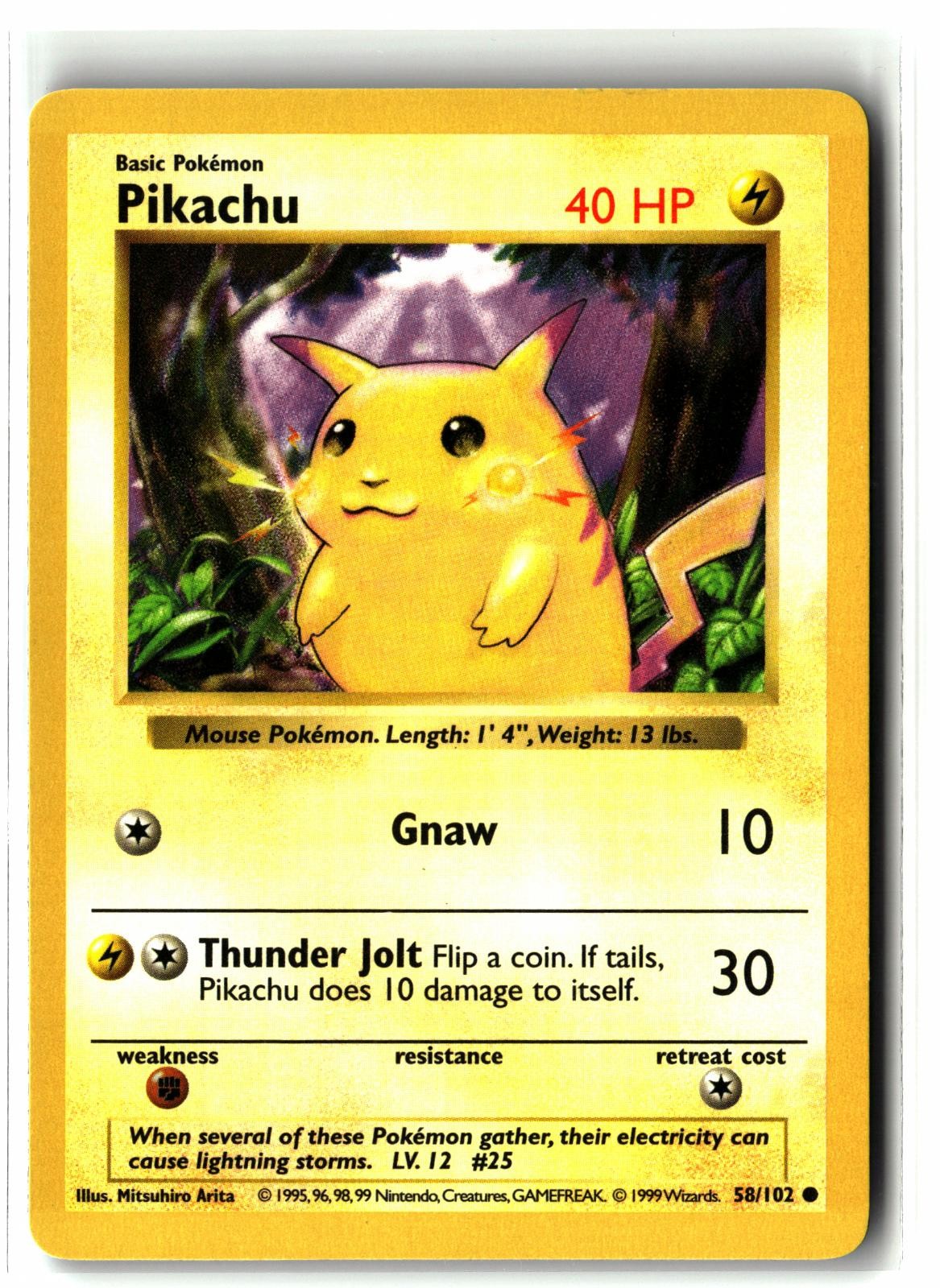ポケモンカードゲーム 1999 Pikachu Yellow Cheeks 1ed PSA5 Pikachu 1999 Pokemon Game #58 Shadowless (Yellow Cheeks) Price