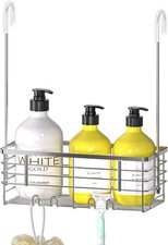 Hanging Shower Organizer, Shower Rack with Hooks Over the Door, Bathroom Shower