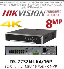 Hikvision DS-7732NI-K4/16P 32 Kanal IP NVR mit 16xPoE Ports, bis zu 8MP, 4K