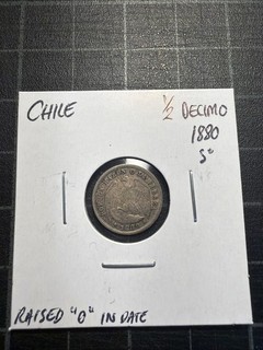Chile 1/2 Decimo 1880 So Silver