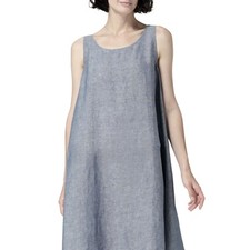 Vivid Linen Women’s 1X Sleeveless Long Dress Scoop Neck NWOT $189