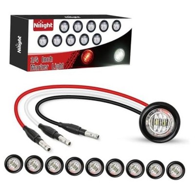 3/4'' Dual Color Marker Light 10PCS Red to White Brake Auxiliary Side Marker