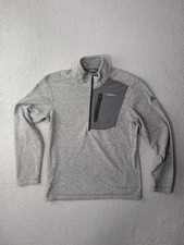 Eddie Bauer First Ascent 1/4 Zip Fleece Pullover Mens Small Gray Outdoor Hiking