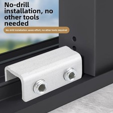 Child Proof Window Locks with Adjustable Width for Sliding Door Safety Silver