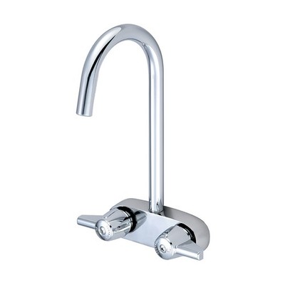 Central Brass 0209 Chrome Double Handle Tub Filler With 8-1/2''H Gooseneck Spout