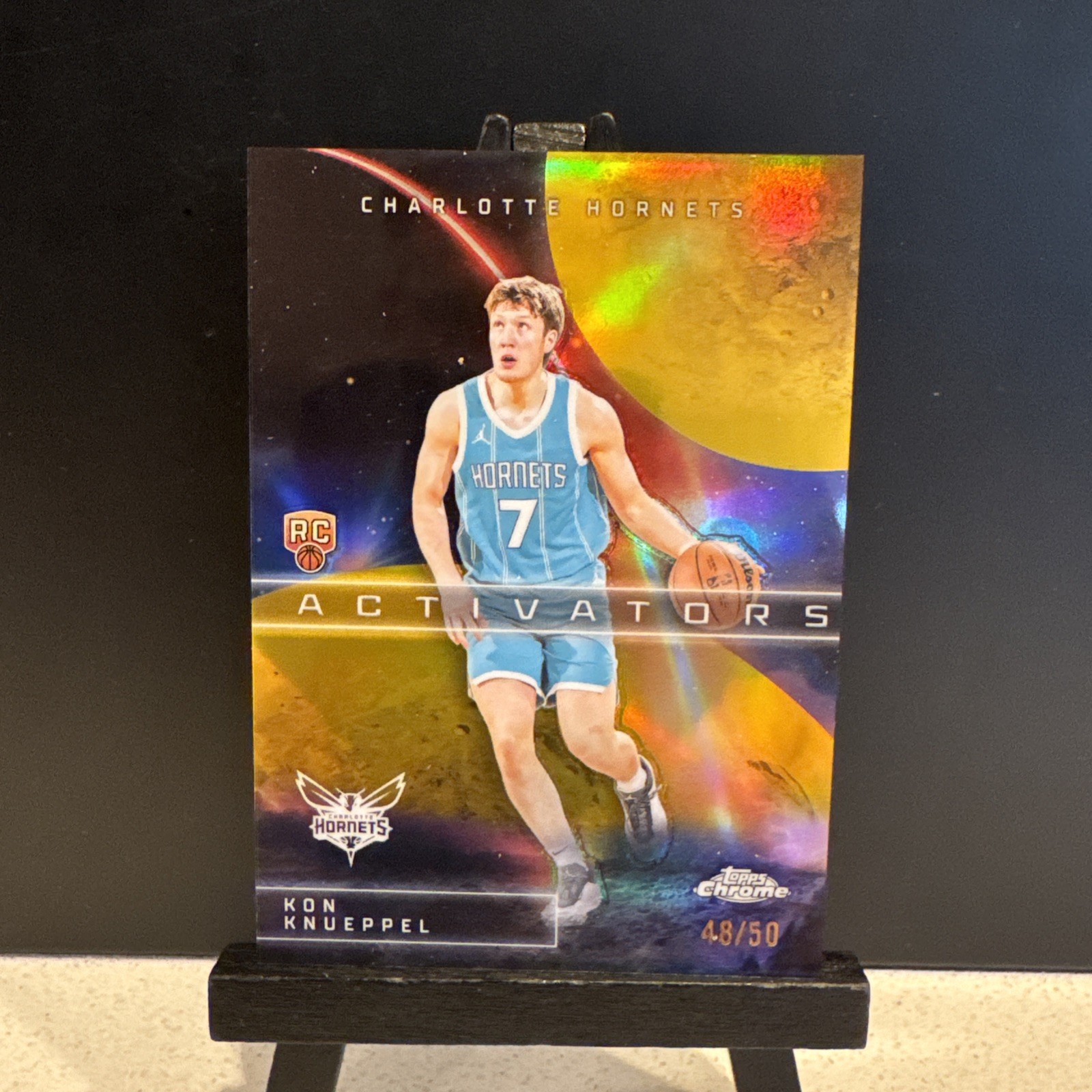 2025-26 Topps Chrome Basketball Kon Knueppel Activators Gold Refractor 48/50