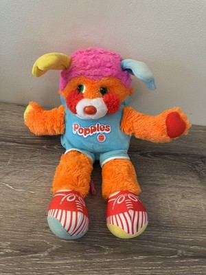 Mattel Popples Dunker Plush Stuffed Animal Orange Purple 1986 C45