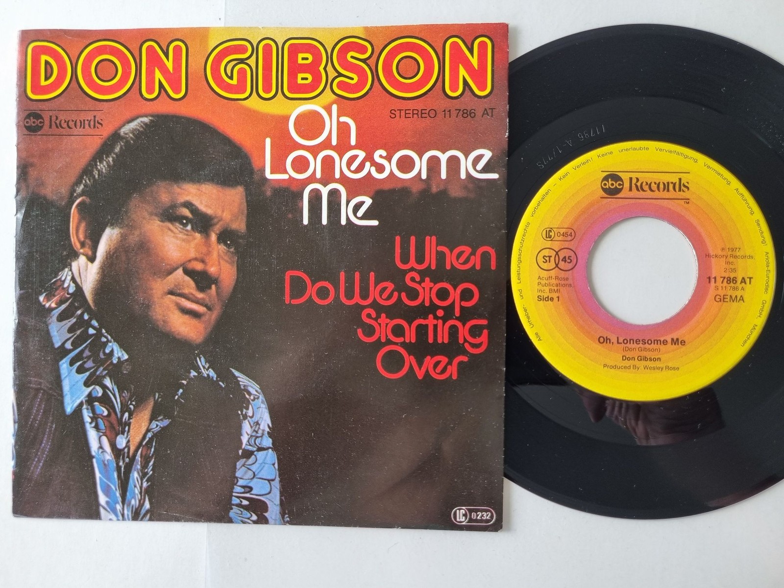 Don Gibson - Oh, lonesome me 7'' Vinyl Germany