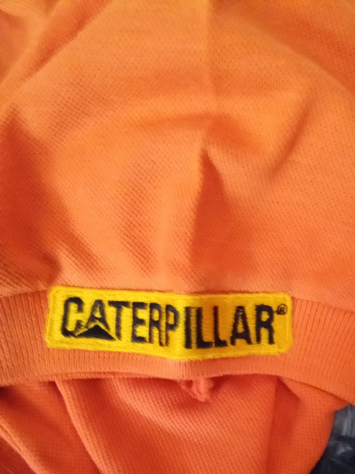 Mens Orange Chardonay Polo Shirt with Caterpillar Embroidery Size Xl image 3