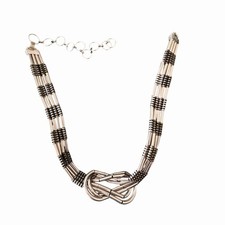 Vintage Silver Chain Belt Knot Statement Industrial Adjustable Korea