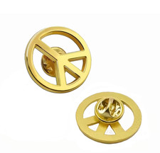 FRIEDEN Pin Gold Anstecker Golden Peace Badge Anstecknadel Button Emblem Revers