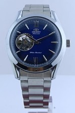 Imagen de Vintage Men's Orient Classic Open Heart Blue Dial Working Condition Wristwatch