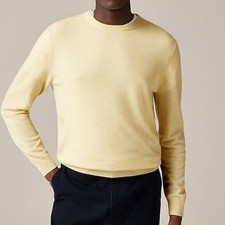 NWT J Crew Men's Cashmere Crewneck Sweater Yellow M