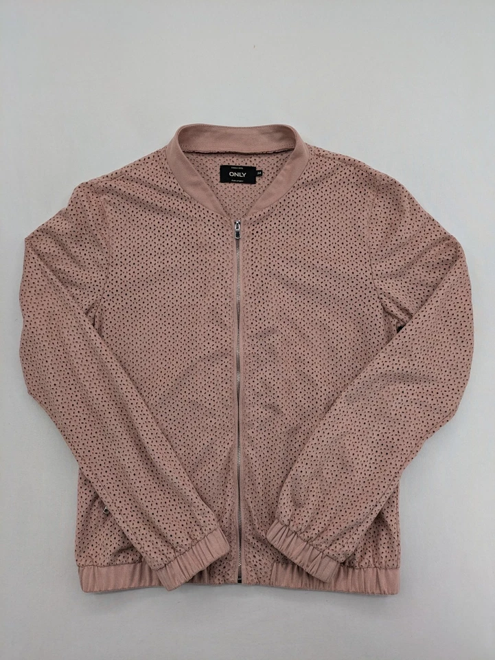 ONLY Damen Bomberjacke onlASTRID Gr 38 Rosa Perforiert Wildleder Optik - Bild 1 von 4