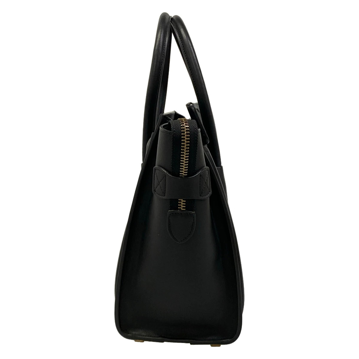 CELINE Luggage Micro Shopper Black Calf Skin Handbag image 4