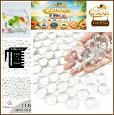 Clear Glass Beads for Vases 1lb 100 Pieces Flat Marbles Vase Filler Flower