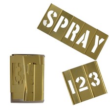 Deezio 2 Inch Interlocking Letter Stencils - 46 Piece Set Brass