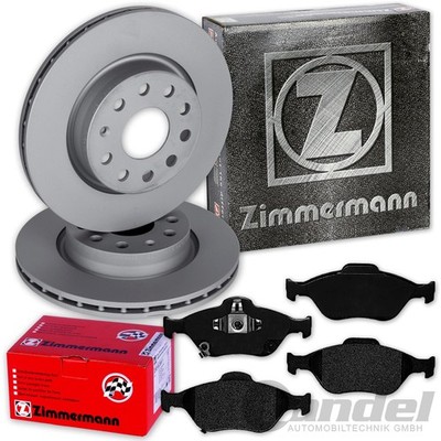ZIMMERMANN BREMSSCHEIBEN 258mm + BELÄGE VORNE passend für TOYOTA YARIS P9 P13