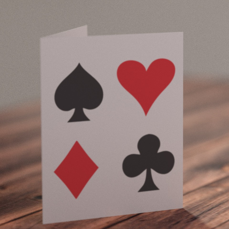 Heart, Club, Spade and Diamond Stencil - Playing Card Symbols template ...