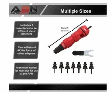 Electric Cordless Rivet Nut Gun Tool Kit Drill Adapter RivNut Setting Kit Tool