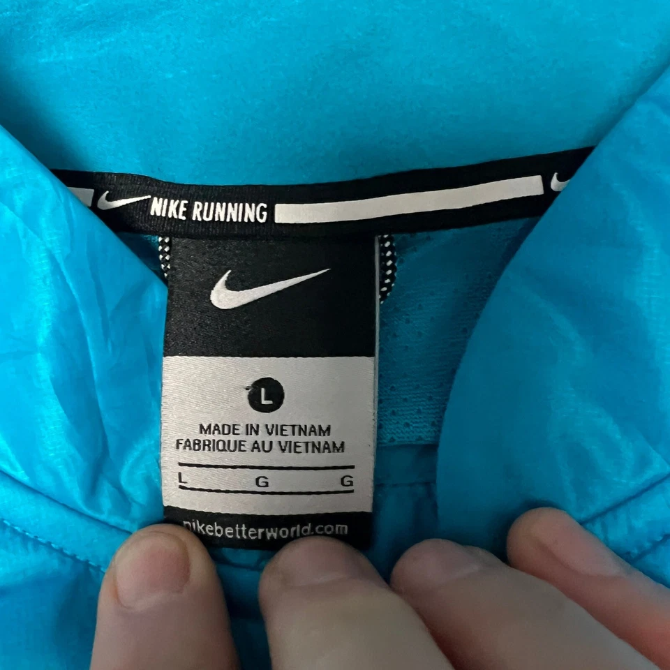 Nike Blue Running Polyfill Gilet Vest Lightweight Full Zip Aero Layer Size Lg - Image 3 of 4