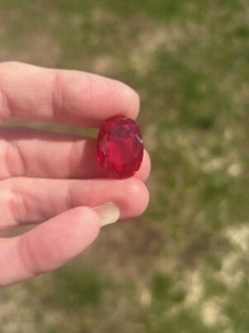 Natural certified Red Ruby TCW 27.00 Oval shape