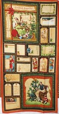 1 Panel Wilmington "Christmas Emporium" Christmas Fabric Panel 23" x 44"