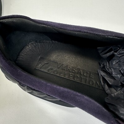 Versace Collection Baroque Slip On Sneakers Shoes Purple  display picture 2