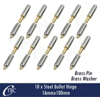 10x Hinge Steel Bullet 16mmx100mm Greasable Brass Pin & Washer Trailer Gate Door
